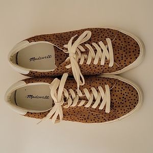 Madewell Womens Sidewalk calfhair low top lace up sneakers sz 8